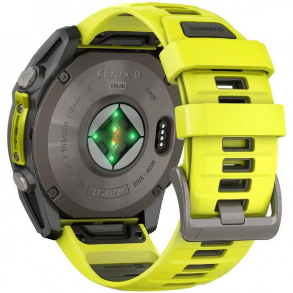 Умные часы Garmin Fenix 8, 51 мм, Solar, Sapphire Titanium with AMP Yellow/Graphite Silicone Band 010-02907-20 во Владикавказе