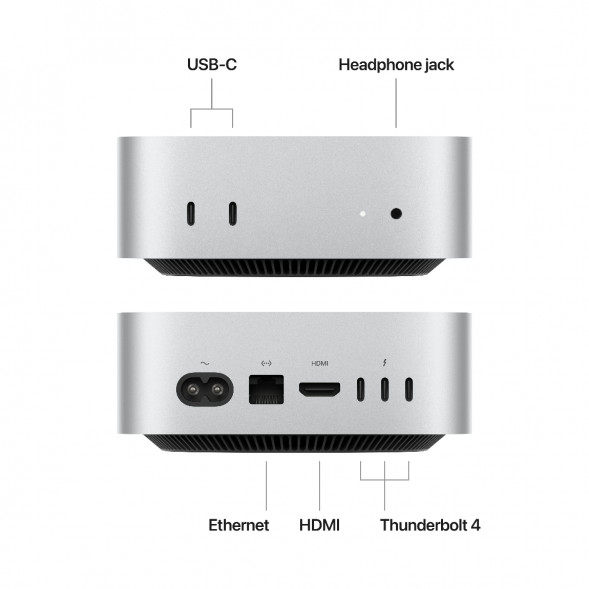 Компьютер Apple Mac mini M4 2024 (MU9D3) (10 Core GPU, 16ГБ, 256ГБ SSD, Apple, macOS), серебристый во Владикавказе