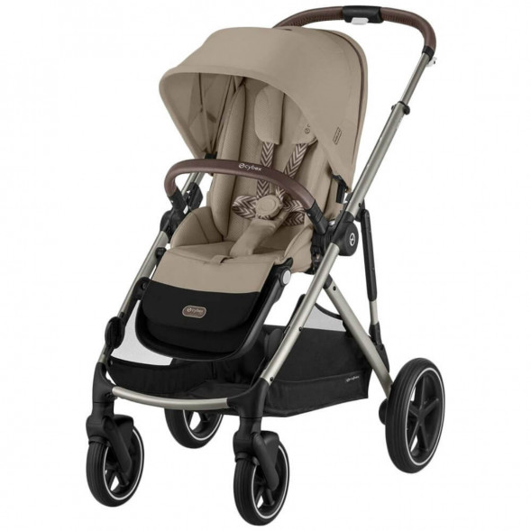 Детская коляска Cybex Gazelle S TPE Almond Beige с корзиной и дождевиком во Владикавказе