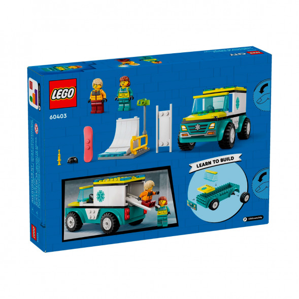 Конструктор LEGO City 60403 Скорая помощь и сноубордист во Владикавказе